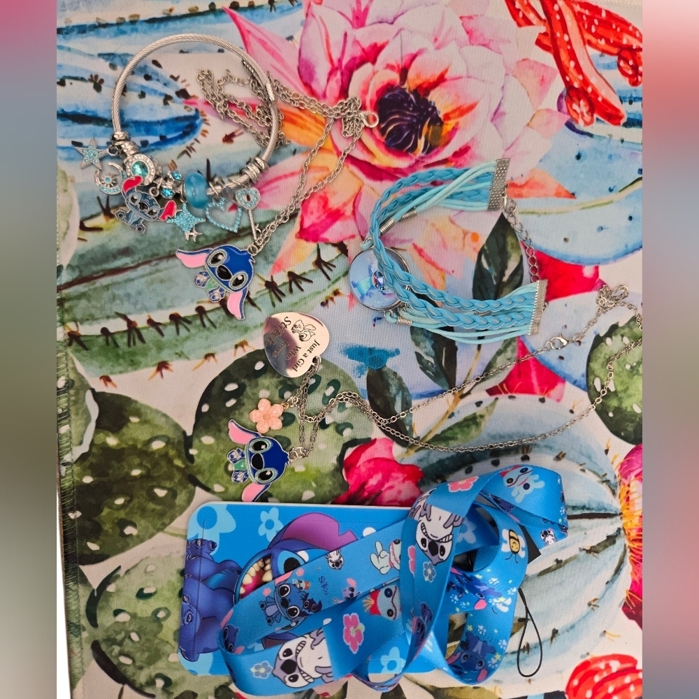 Lot Of Stitch Blue and Pink Character Items